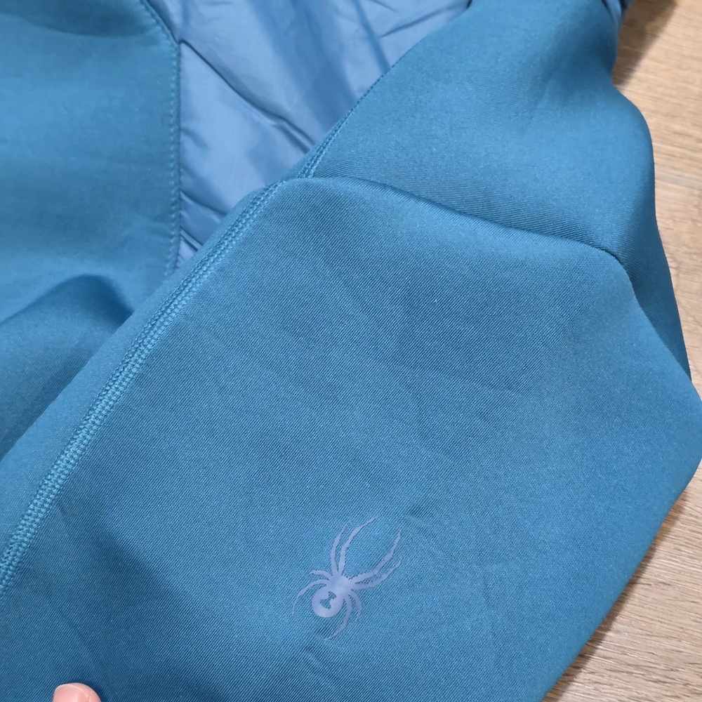 Spyder Womans Monde Zip T-Neck Pullover Long Sleeve Active Shirt Small Teal - Picture 8 of 8